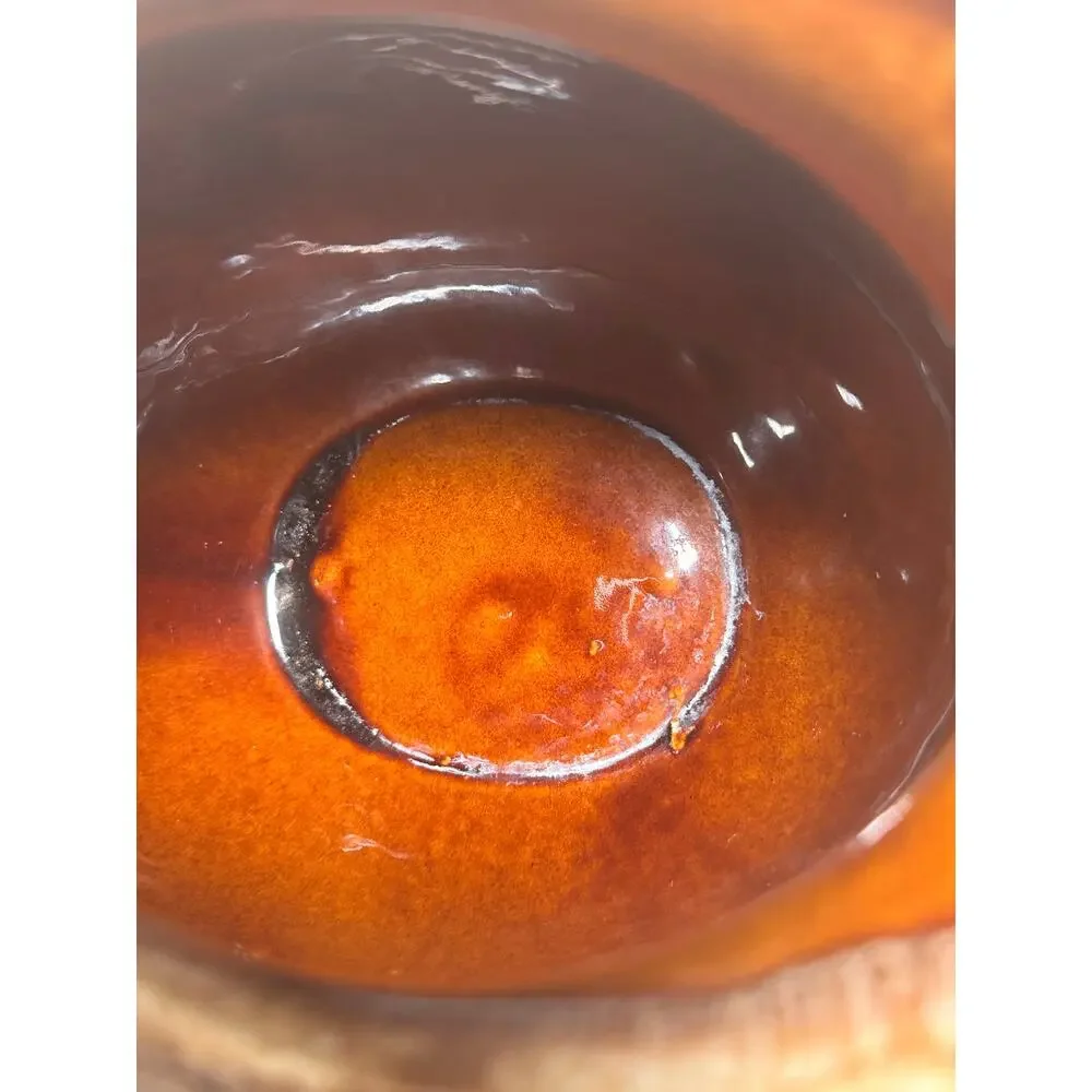 Vintage Hull Pottery Brown Drip Glaze Ball Pitcher Ovenproof Crooksville OH